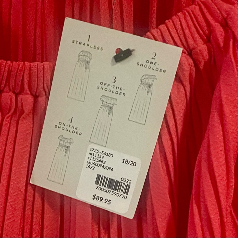 NWT Lane Bryant Convertible Off-Shoulder Pleated Maxi Dress Pink Spring 18/20 - Picture 6 of 6